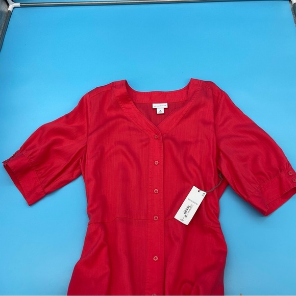 NEW Liz Claiborne Teaberry Short Sleeve Shirt Dress Belted 14 - NWT - Picture 12 of 15